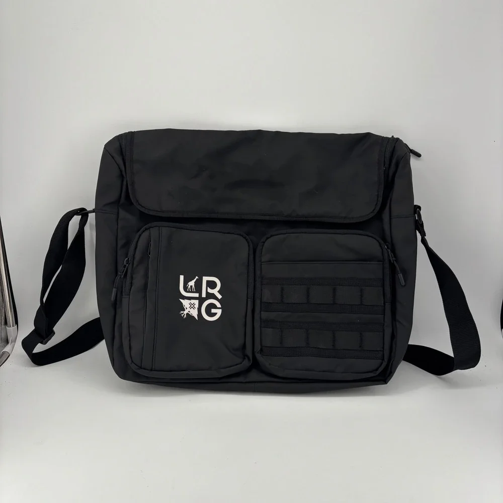 LRG Lifted Research Group Black Tactical Messenger Bag Streetwear Crossbody